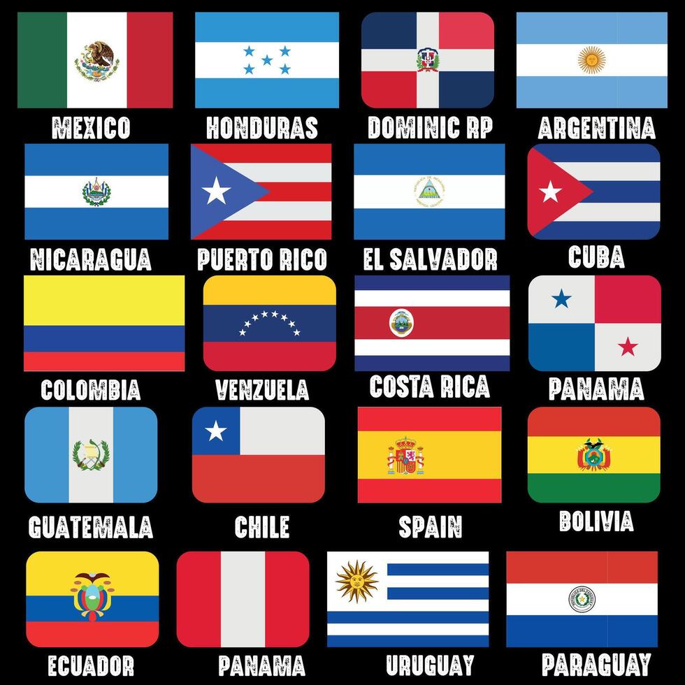 Spanish Countries Flags Latin American Hispanic Heritage Month 48058779