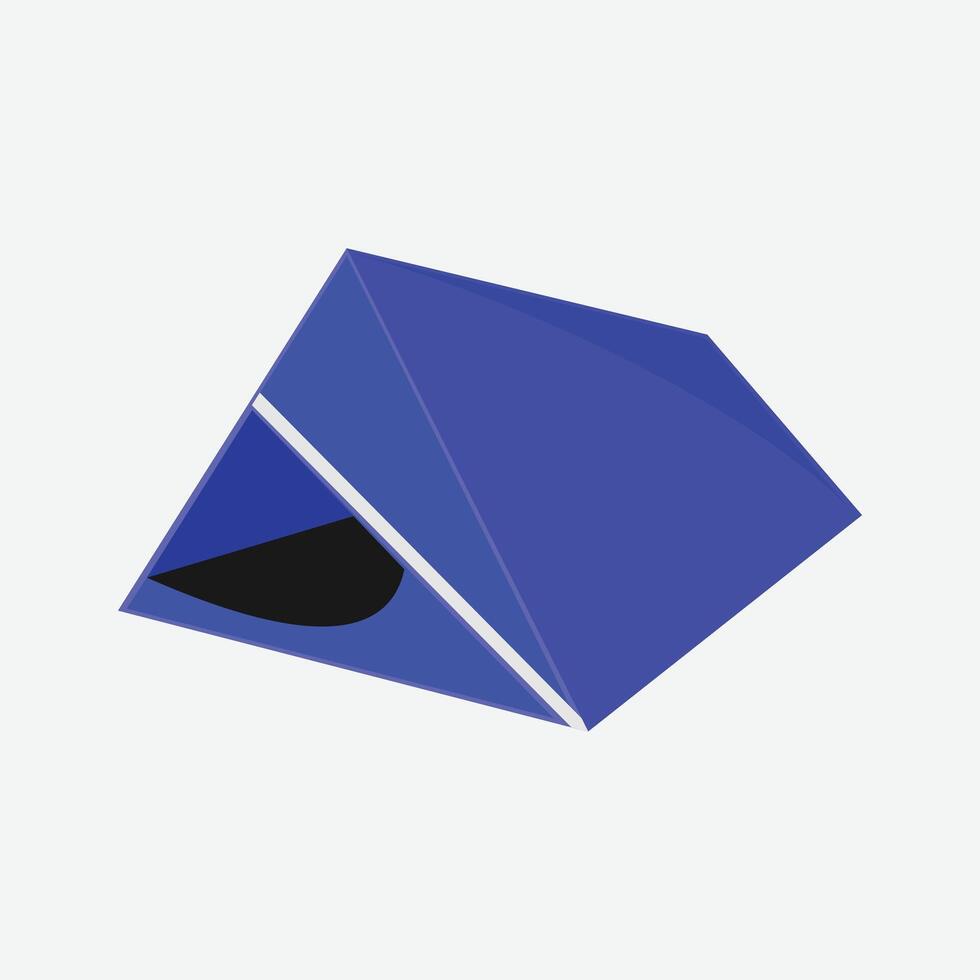 Tent icon. Illustration of a blue tent on a white background. illustration of a blue camping tent design for camping vector
