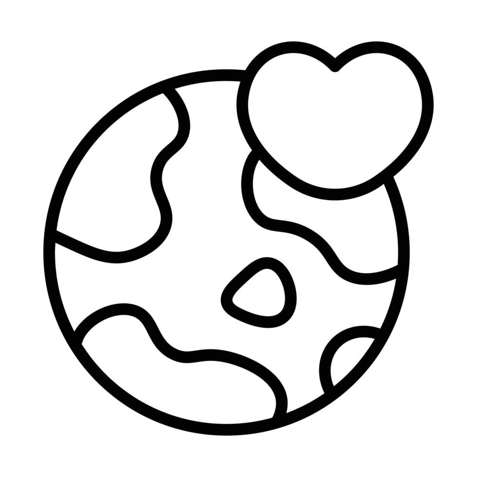 Simple Love The Earth icon. The icon can be used for websites, print templates, presentation templates, illustrations, etc vector