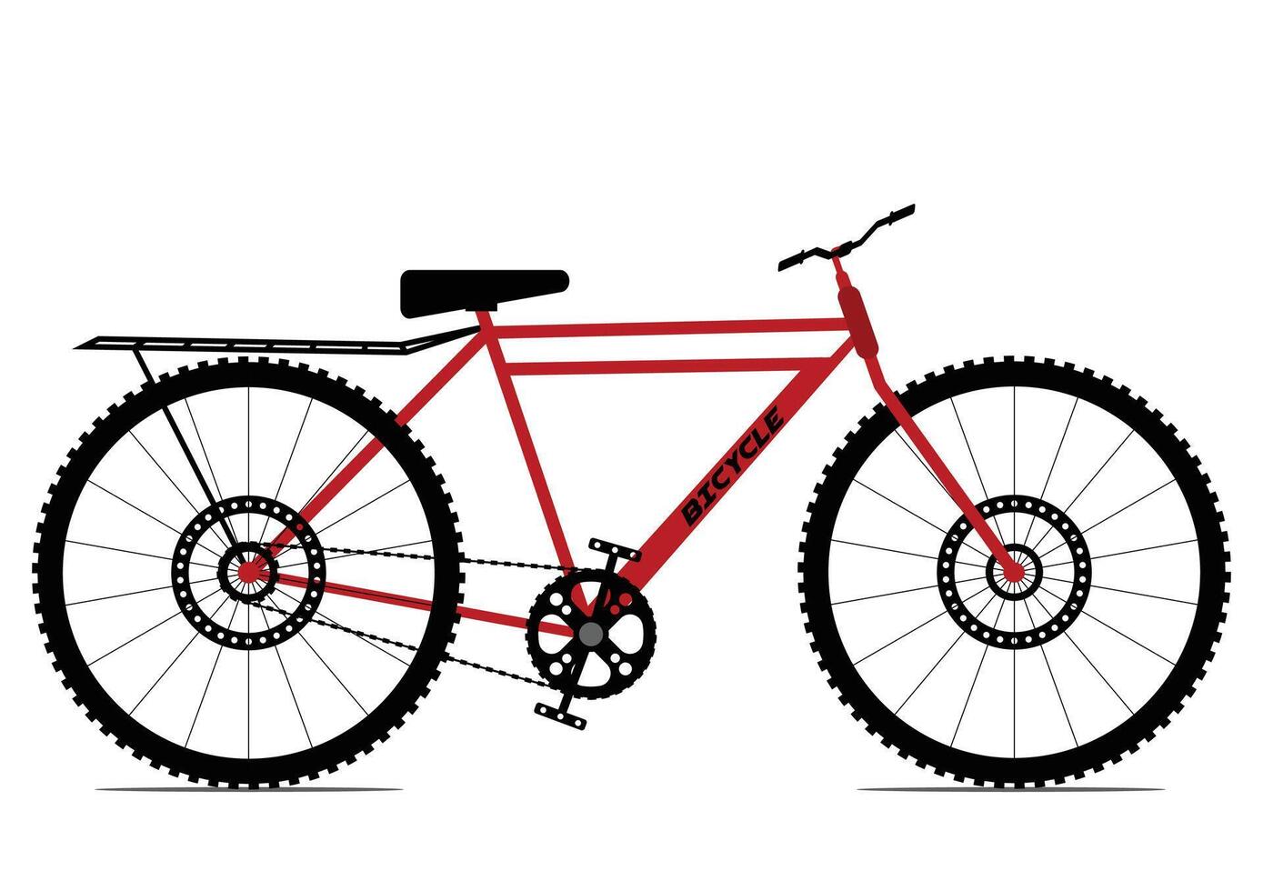 Illustrated bicycle, red colour vector