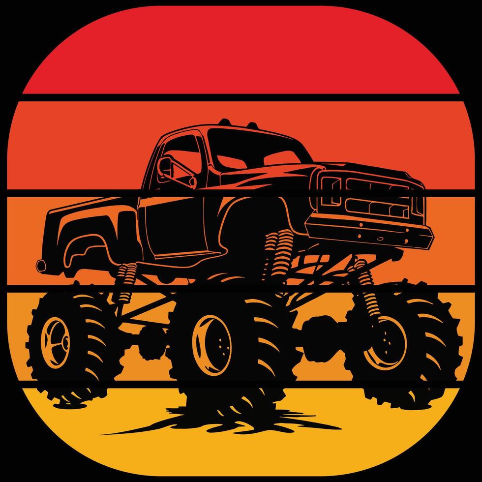 Vintage tractor silhouette retro monochrome sunset designs vector
