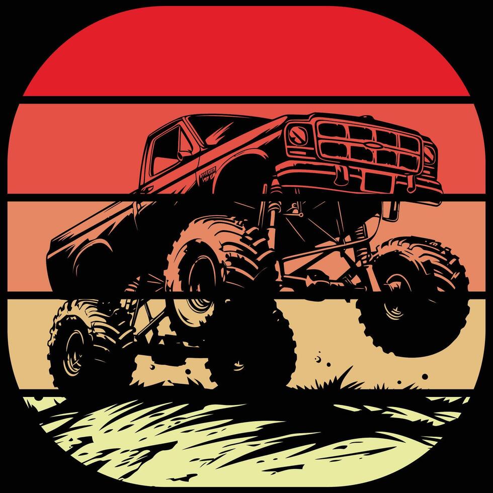 Tractor silhouette in the style of black monochrome tractor retro vintage sunset vector