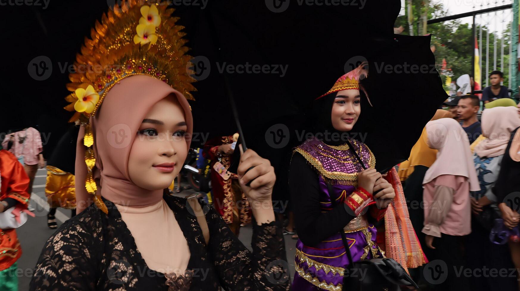 Community cultural parade with various Traditional costume photo