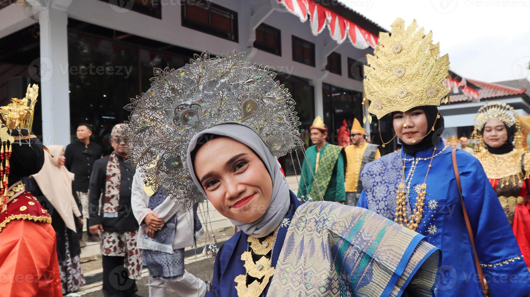 Community cultural parade with various Traditional costume photo