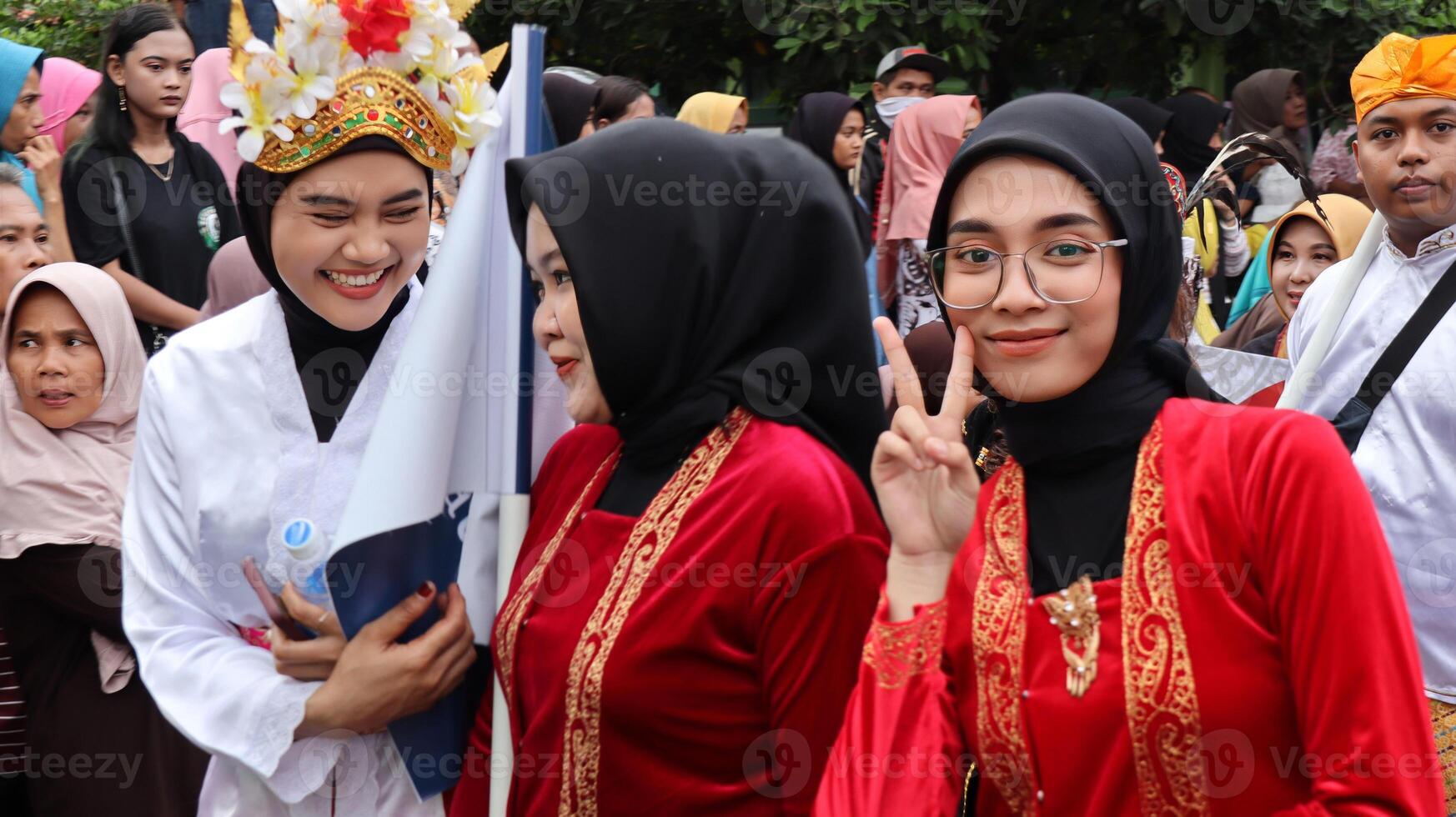 Community cultural parade with various Traditional costume photo