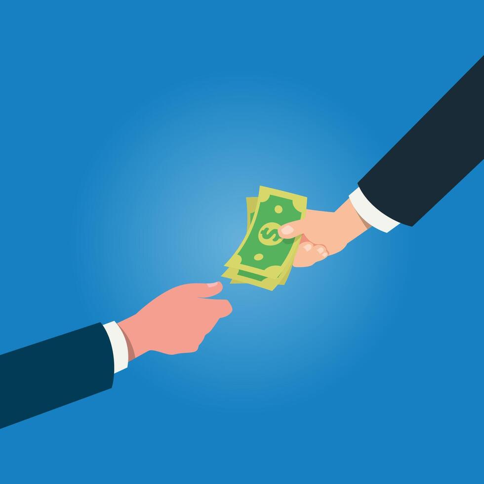 Hand with cash money transaction concept design vector
