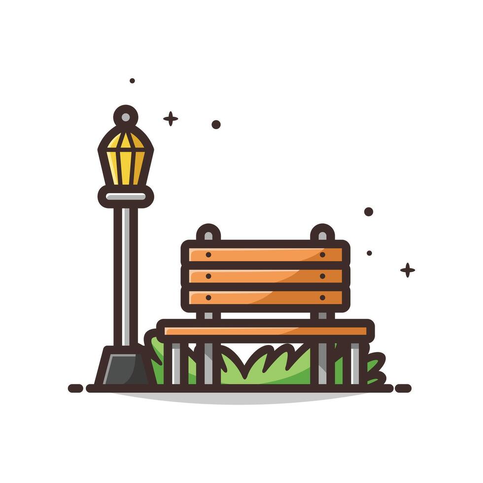 Park Cartoon Icon Illustration - Isolated on a White Background. vector