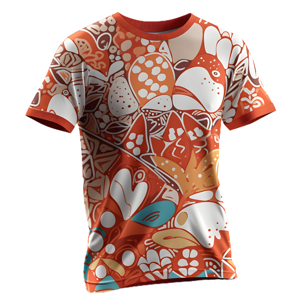 a shirt with a colorful pattern on it png