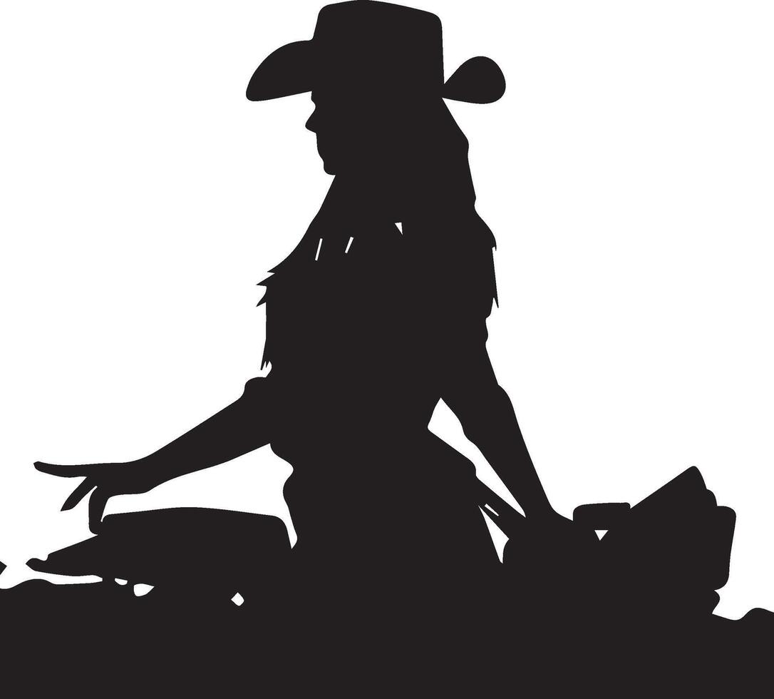 silhouette of beautiful girl vector
