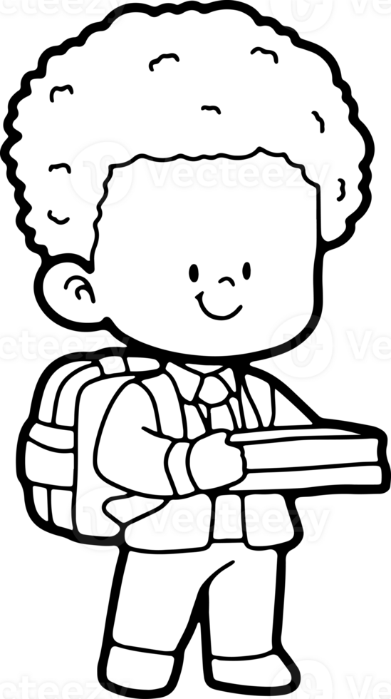 School children, back to school, animals, hand drawn, coloring books, cute, illustrations, png