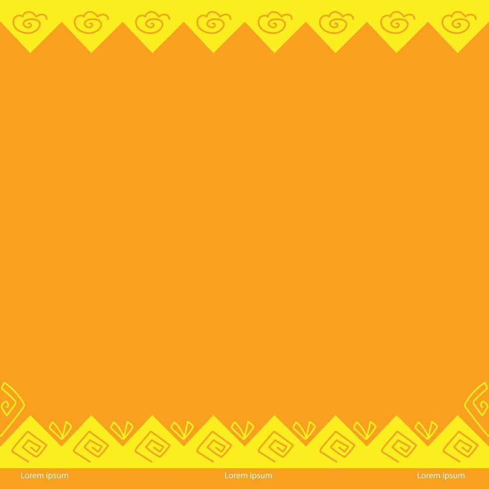 Yellow and orange square box background with hand draw style vector