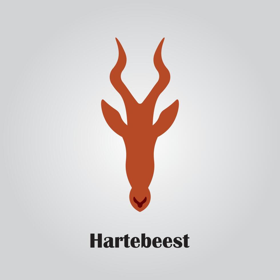 hartebeest head logo design vector