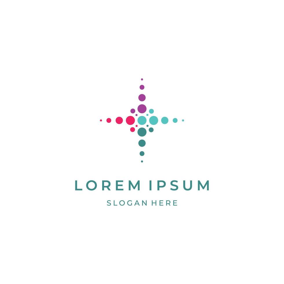 Creative spark dots technology abstract logo design vector