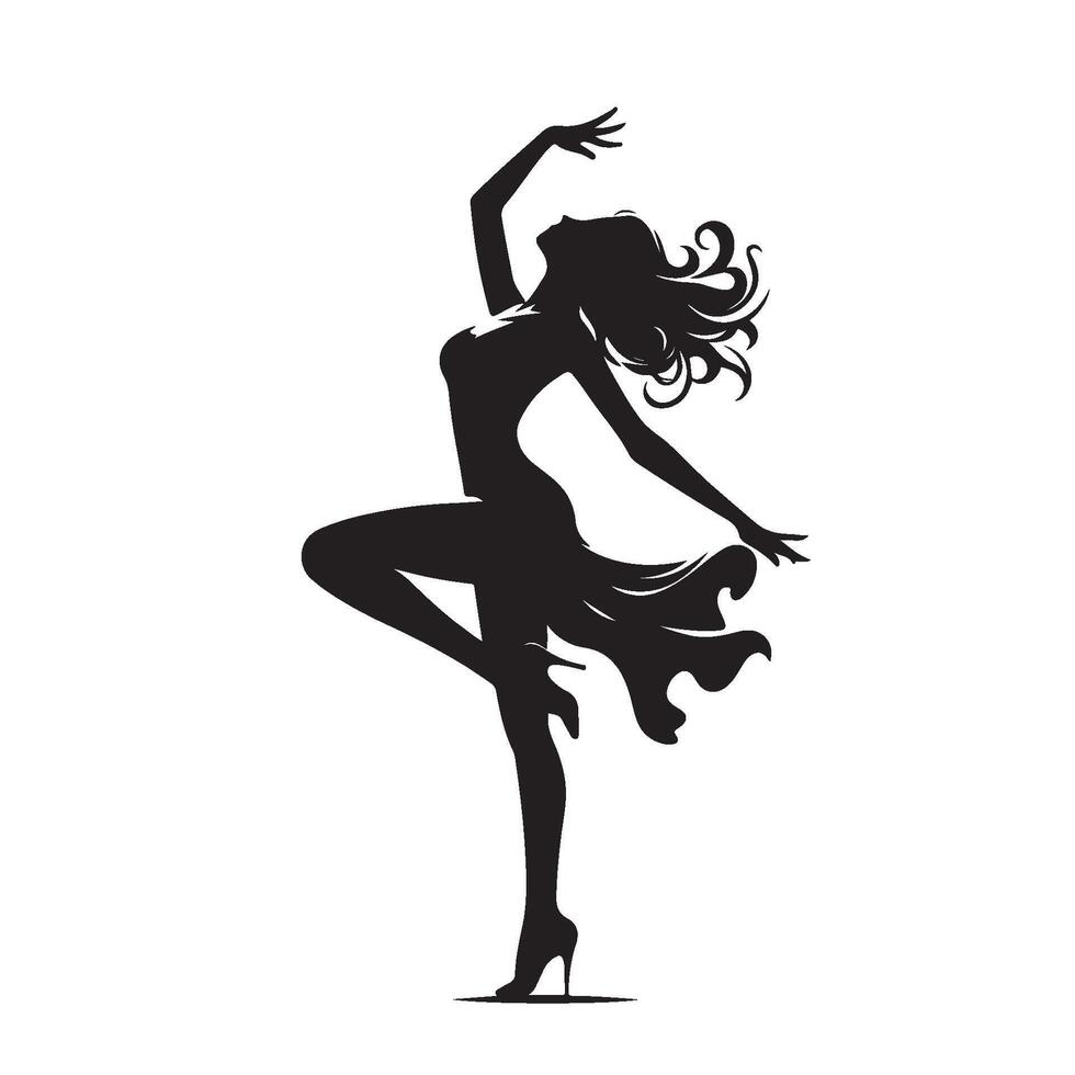 Silhouette of a Salsa Dancer vector