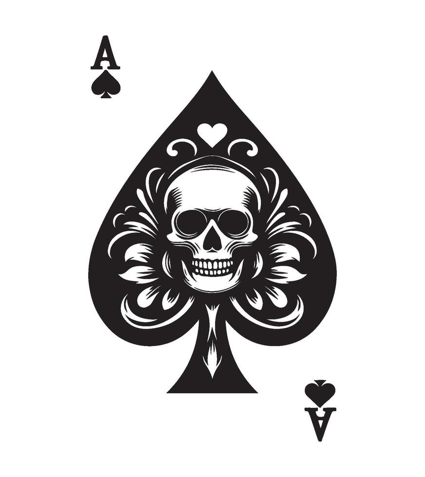 Ace of Spades With a Skull vector