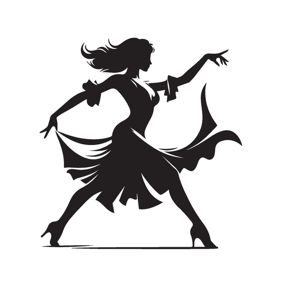 Silhouette of a Salsa Dancer vector