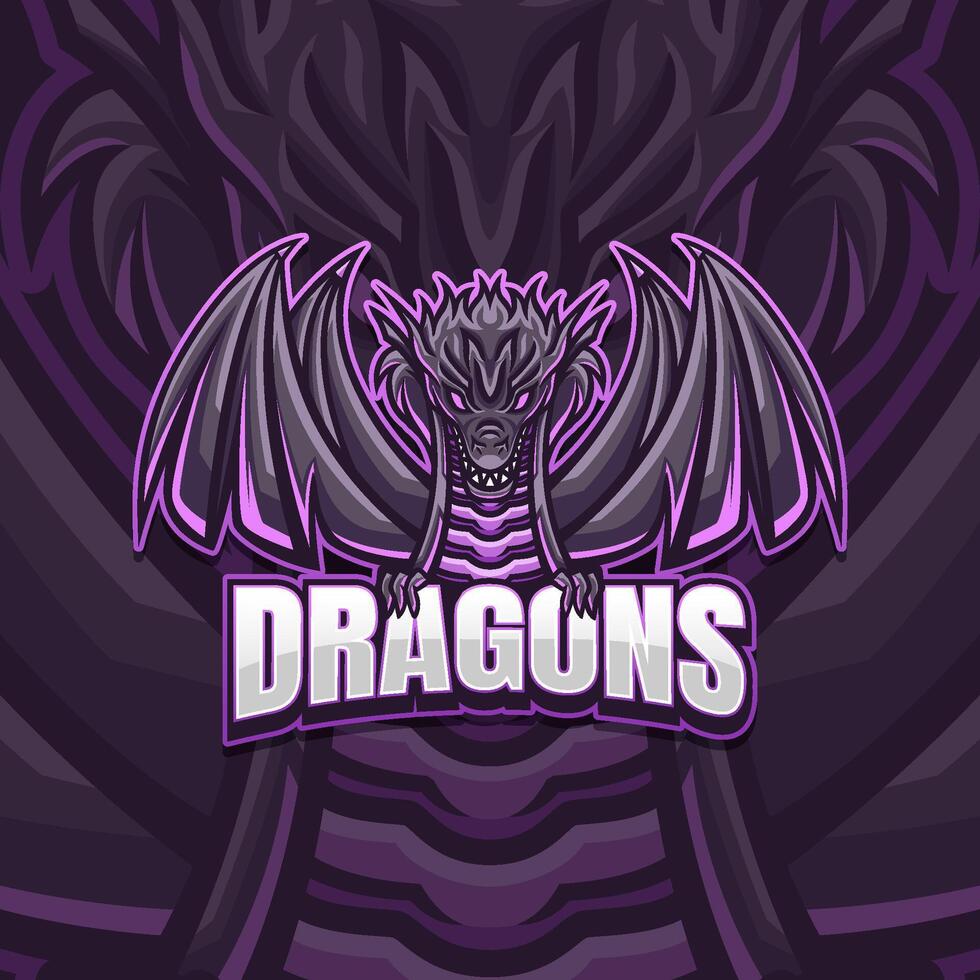 Esports logo dragons mascot design vector