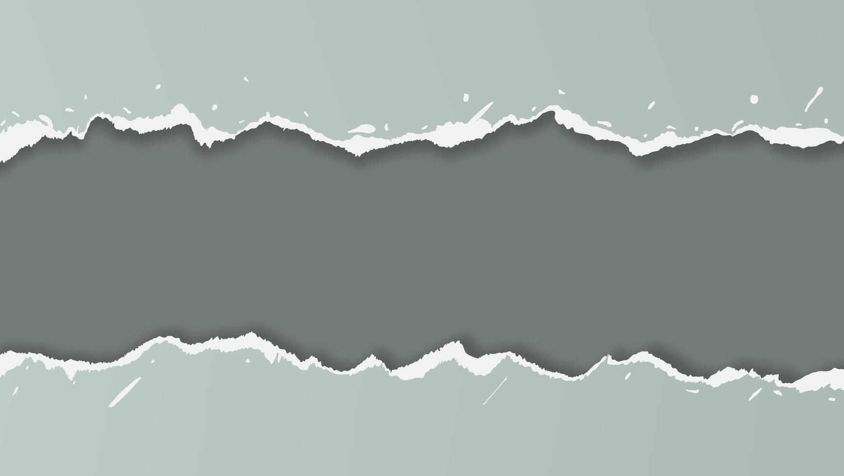 Horizontal paper torn gray squares for text or message on transparent background. vector