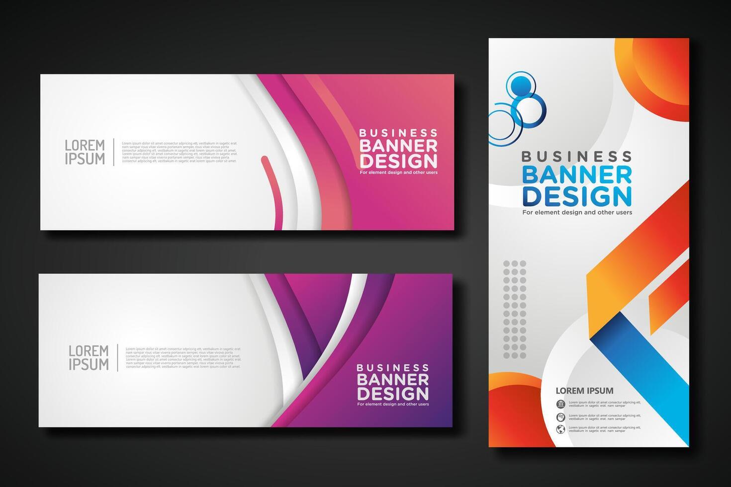 Set modern abstract banners for corporate concept, element design. illustration vector