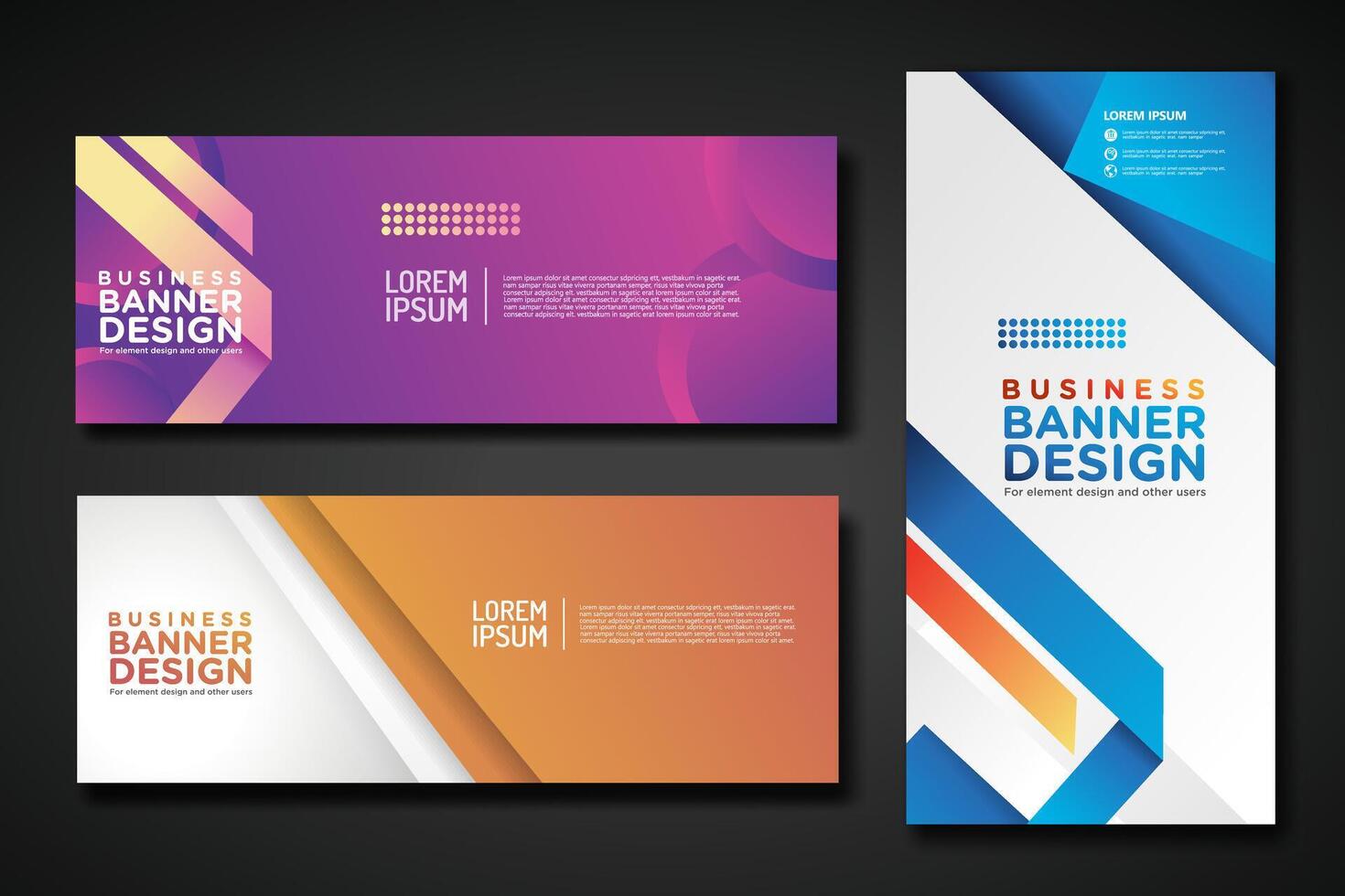 Set modern abstract banners for corporate concept, element design. illustration vector