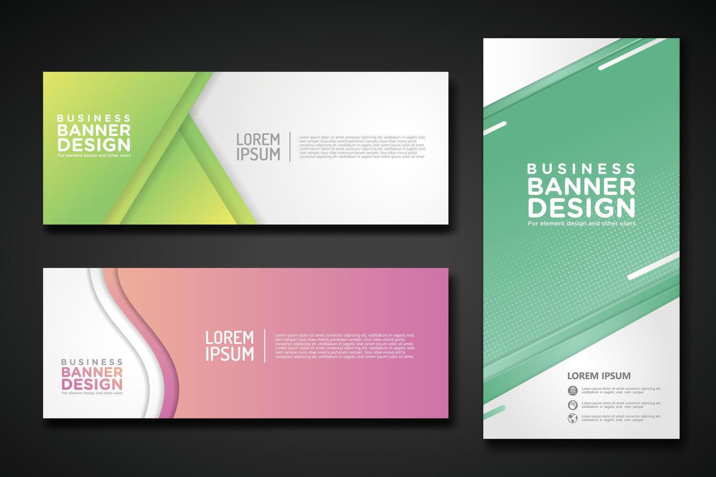 Set modern abstract banners for corporate concept, element design. illustration vector