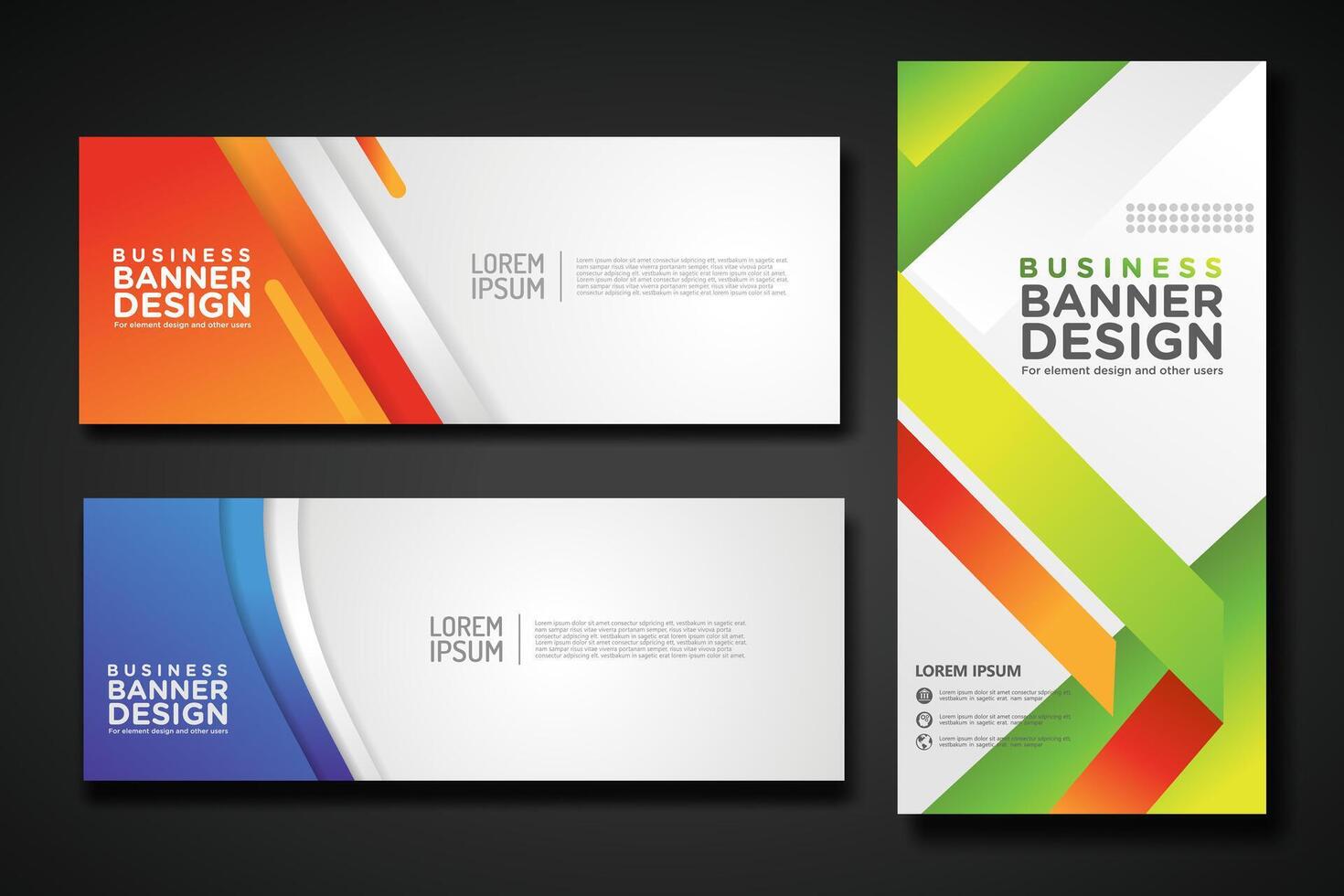 Set modern abstract banners for corporate concept, element design. illustration vector