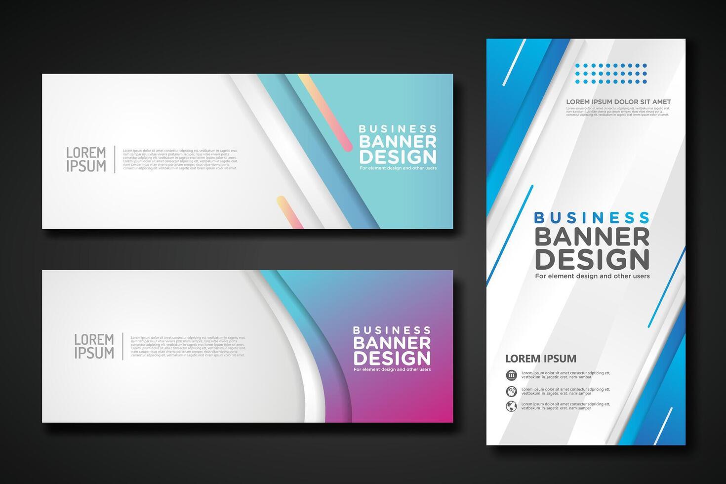 Set modern abstract banners for corporate concept, element design. illustration vector