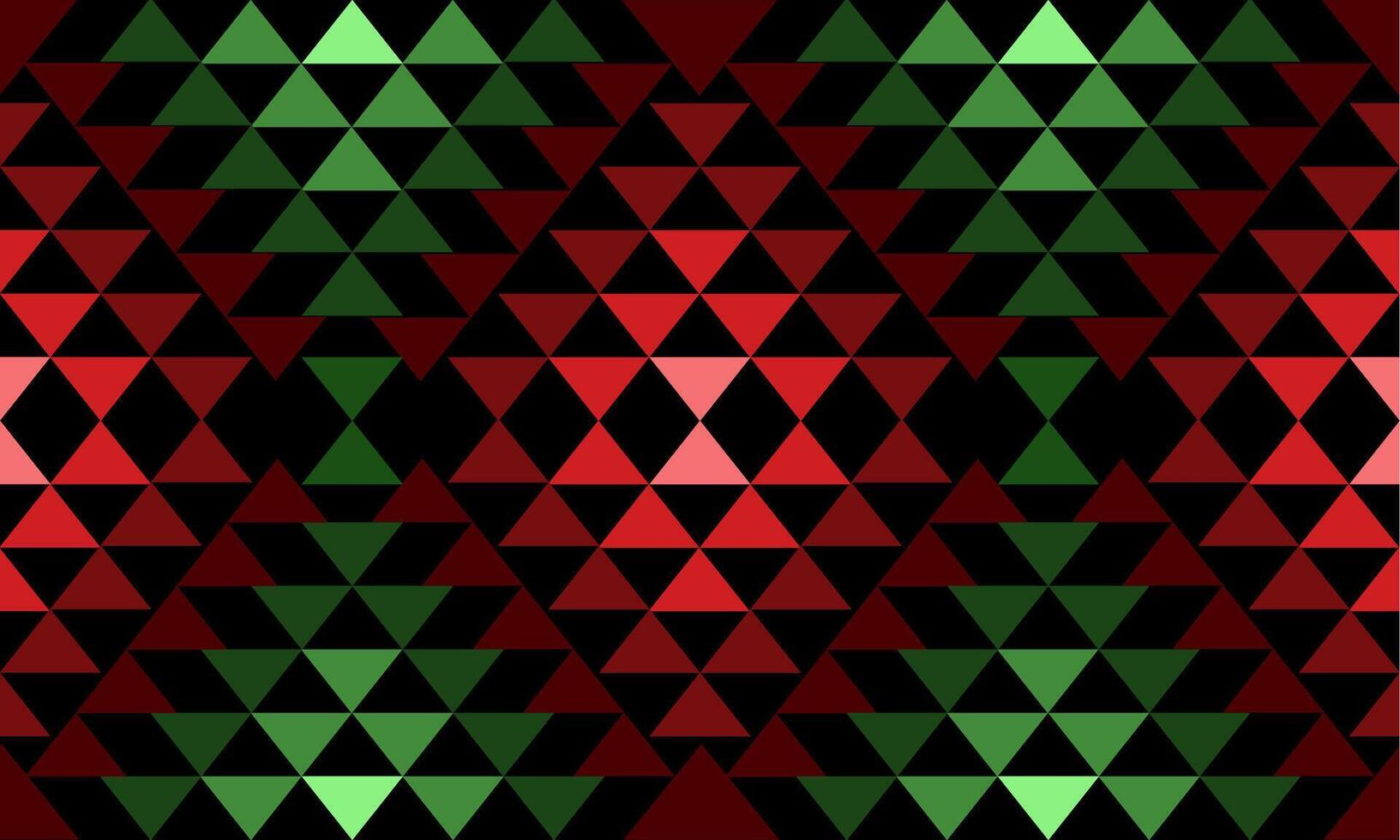 Ethnic geometric seamless pattern tone green and red color vector