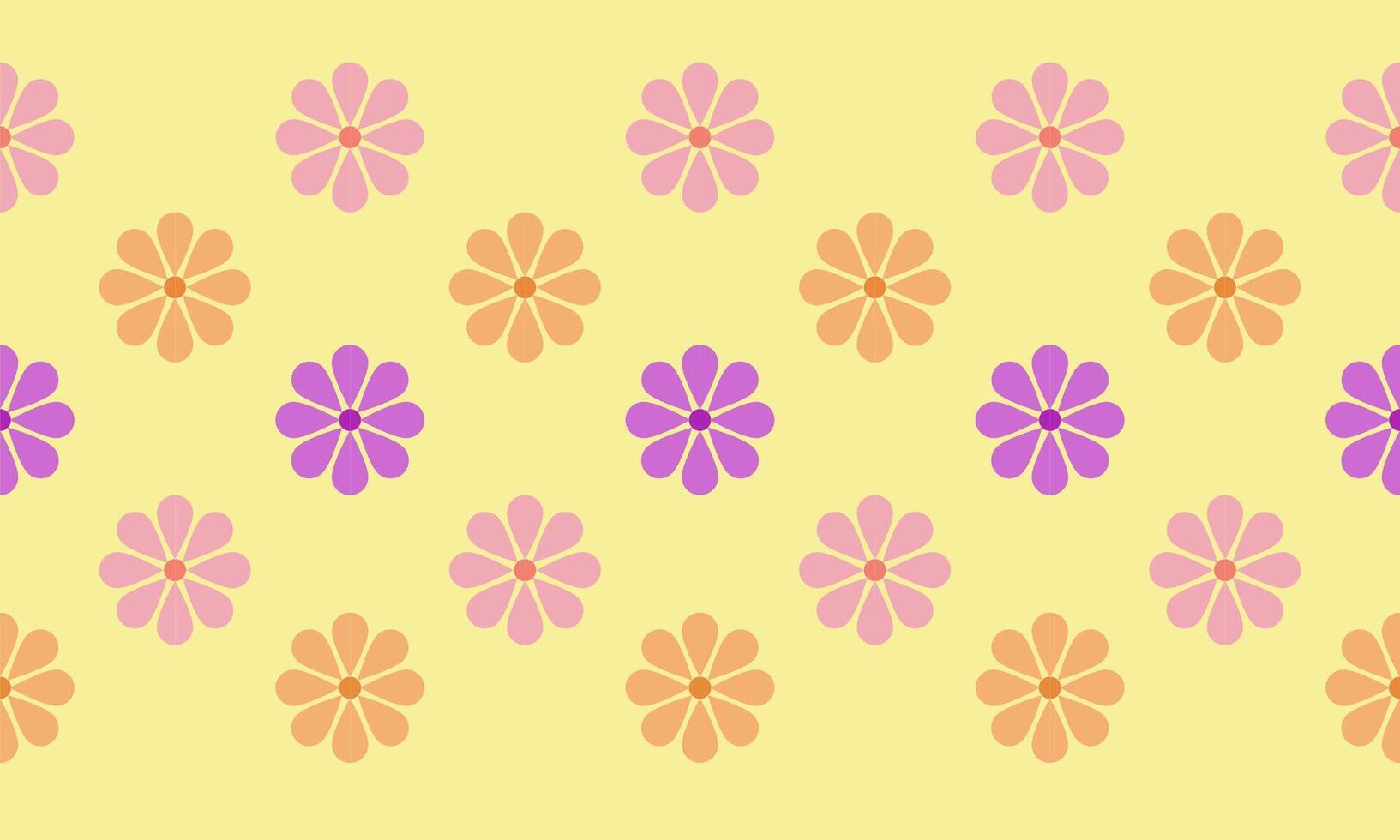 flowers seamless pattern tone pastel color and yellow background vector
