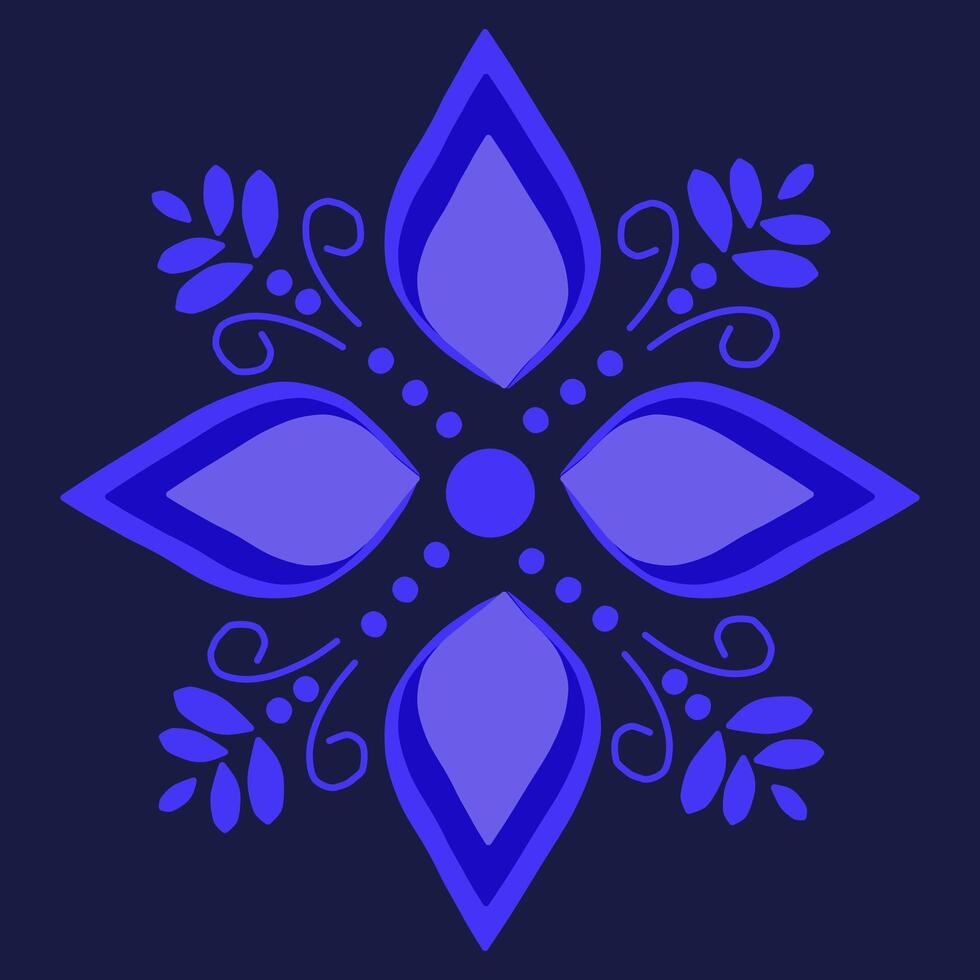 Tone blue color flowers on a blue background vector