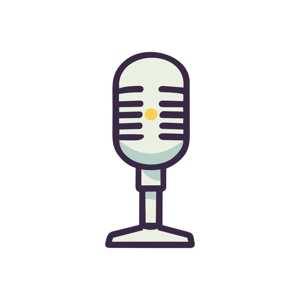 Retro microphone. Studio recording equipment. illustration isolated on white background vector