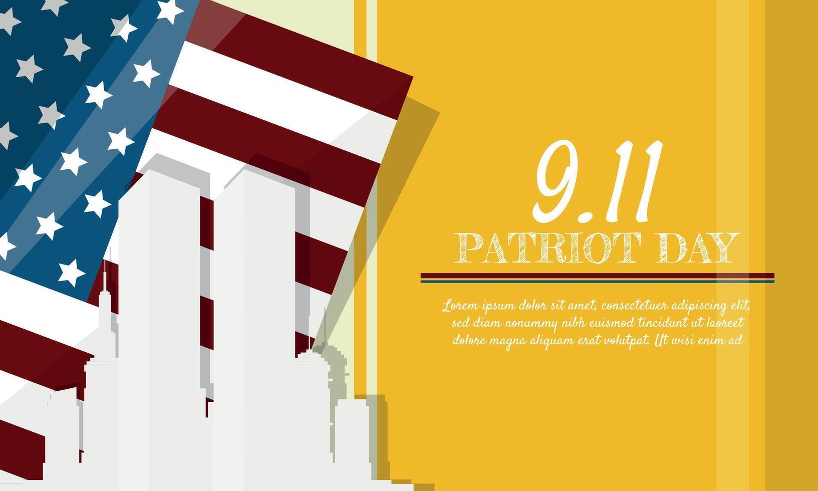 Patriot Day template with silhouettes of buildings in usa vector
