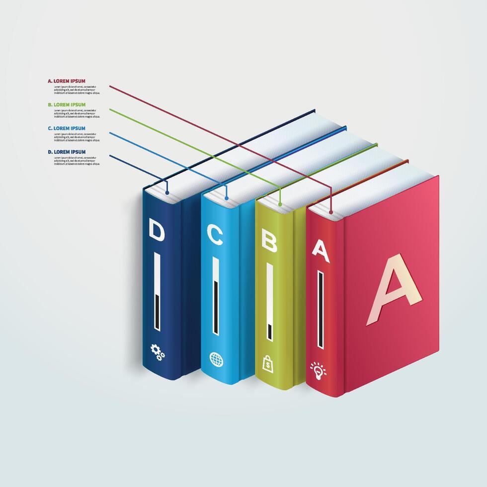 Graduation creative step book education idea form pencil infographic elements.Can used for presentation education,data,chart,diagram,banner,ads.business education concept design. vector