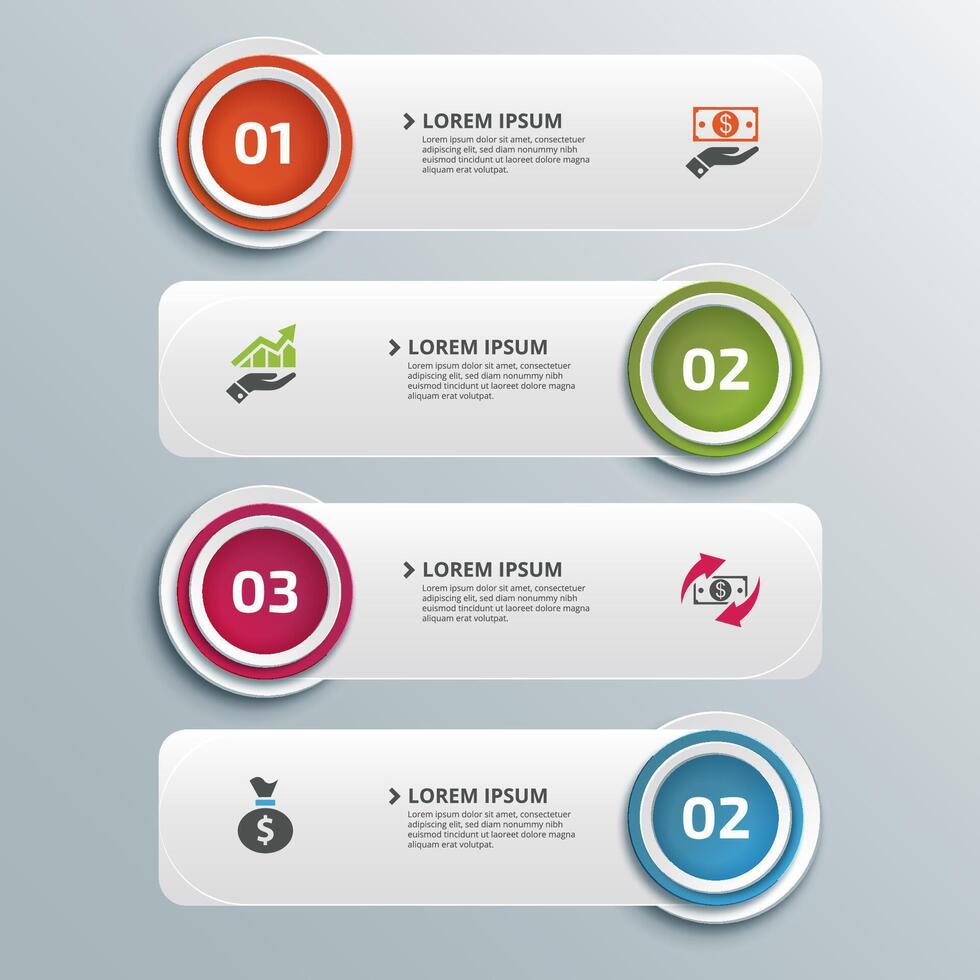 Infographic label design template with icons and 4 options or steps. Can be used for process diagram, presentations, workflow layout, banner, flow chart, info graph. vector