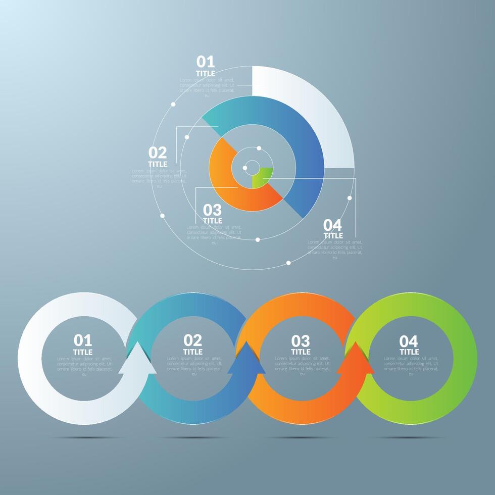 Circular diagram. Business finance progress graph visualization. Project round chart. Circle diagram template. Presentation brochure, marketing analysis concept. Graphic diagram vector