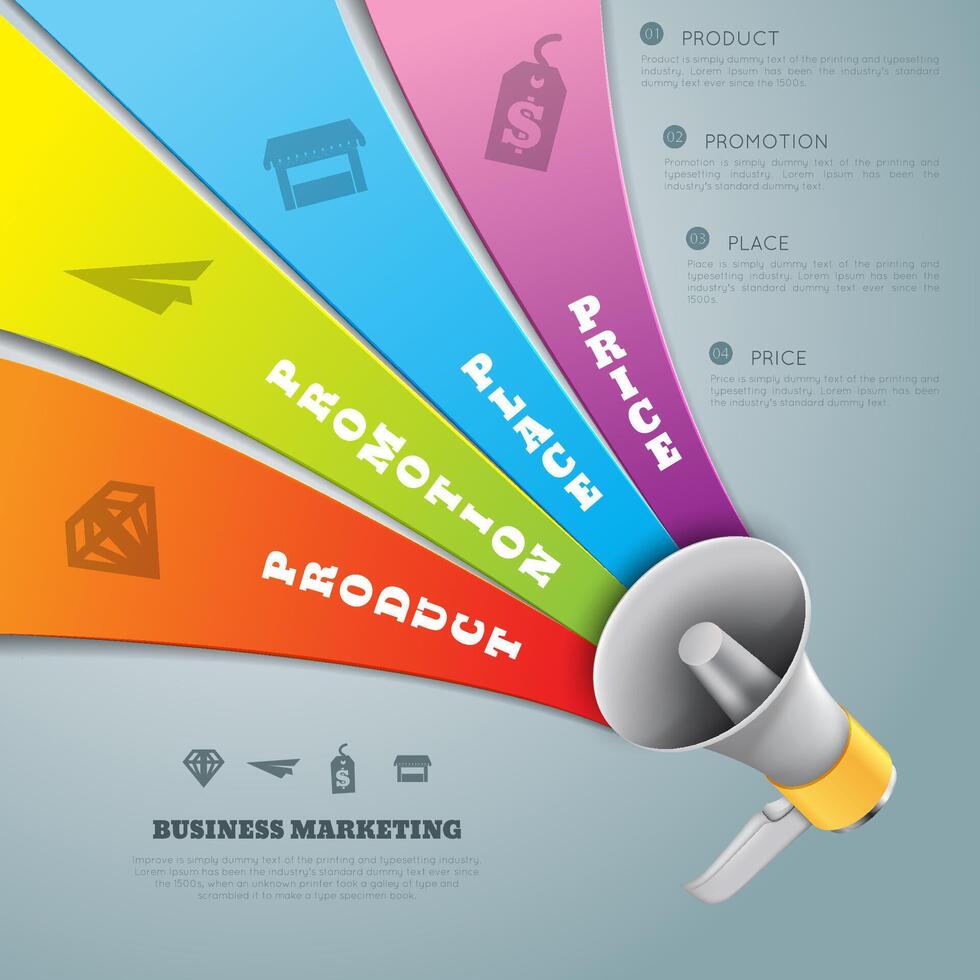 Business concept. Megaphone and bubble speech template. can be used for workflow layout, diagram, number options, step up options, web design, banner template, infographic. vector