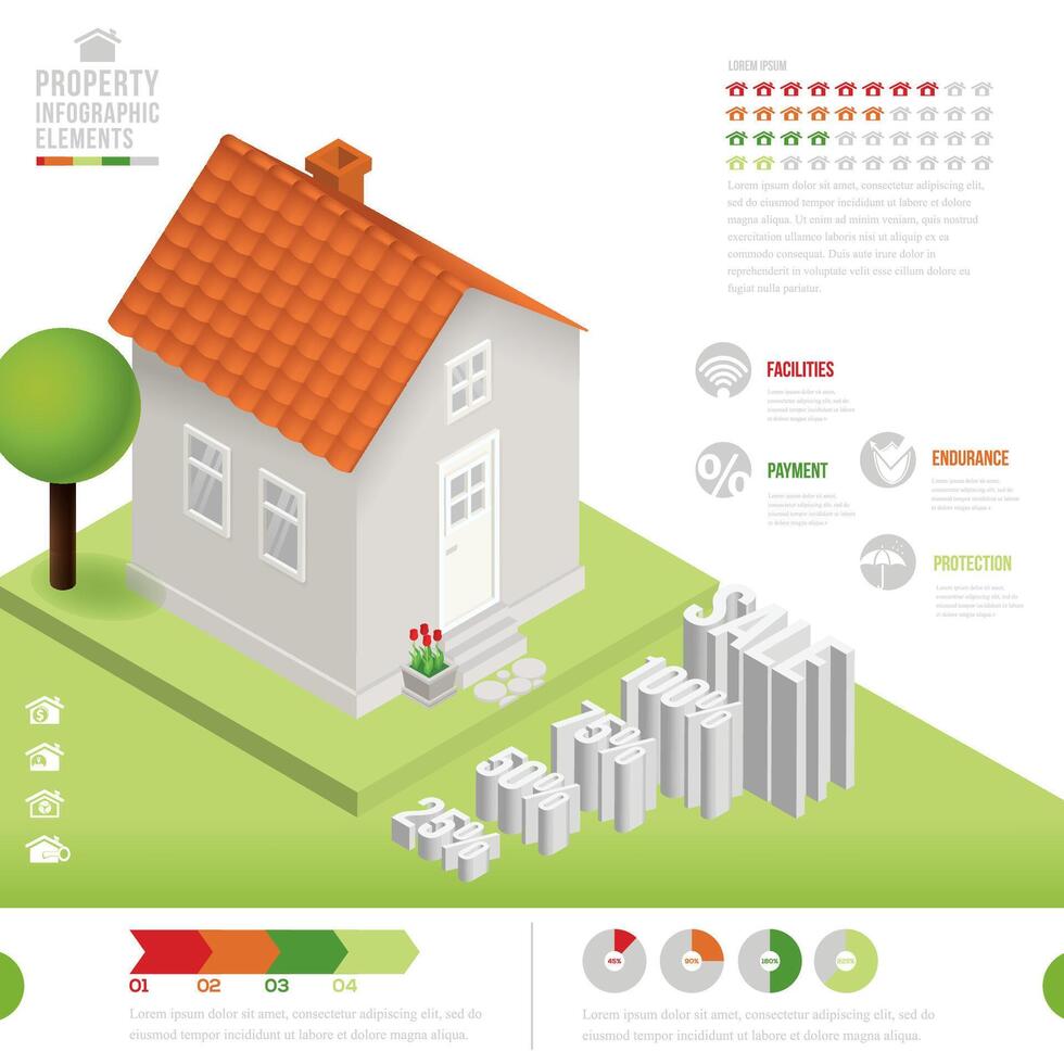 Isometric resort hotel and city map constructor elements solated on white. Build your own infographics collection vector