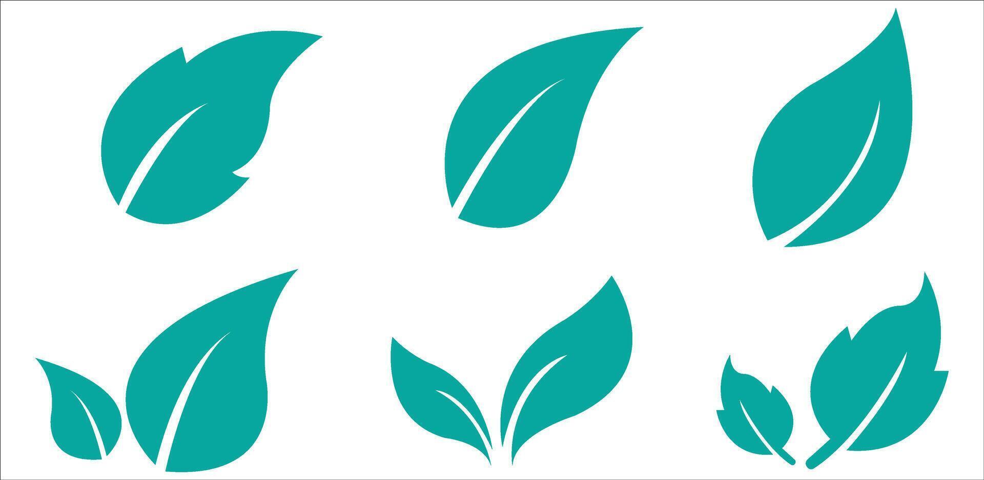 Green leaf icons set. Leaves icon on isolated background. Collection green leaf. Elements design for natural, eco, vegan, bio labels. Leaves simple illustration vector