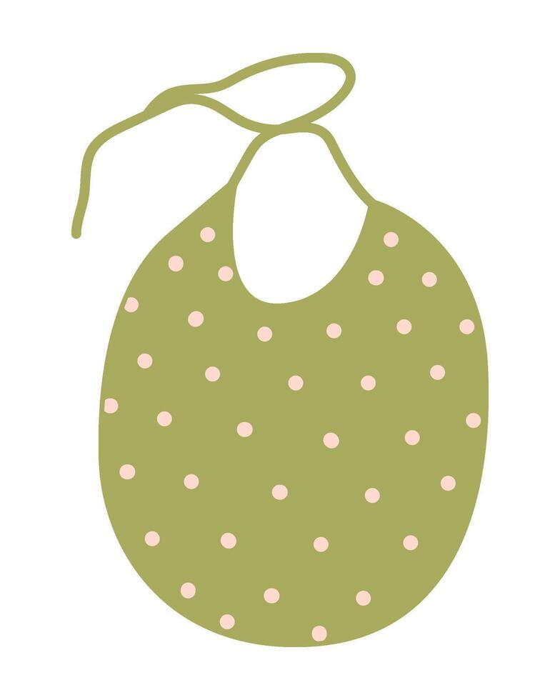 Baby bib with polka dots. Baby feeding, stain protection. Isolated illustration for your design. vector