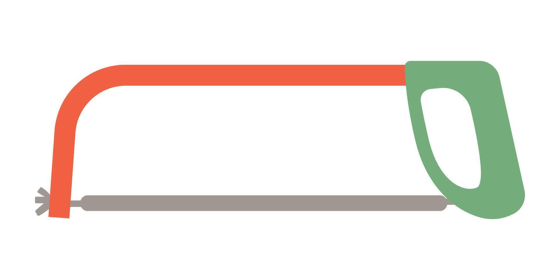 Hand saw for cutting metal. Isolated flat illustration for your design. vector