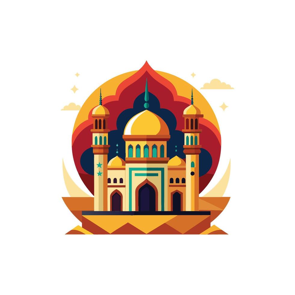 Islamic logo, Mosque icon design template vector