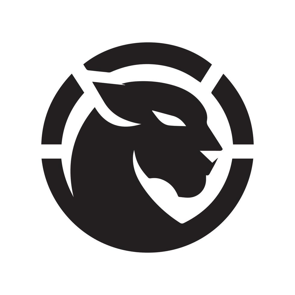 Minimalist black panther logo vector