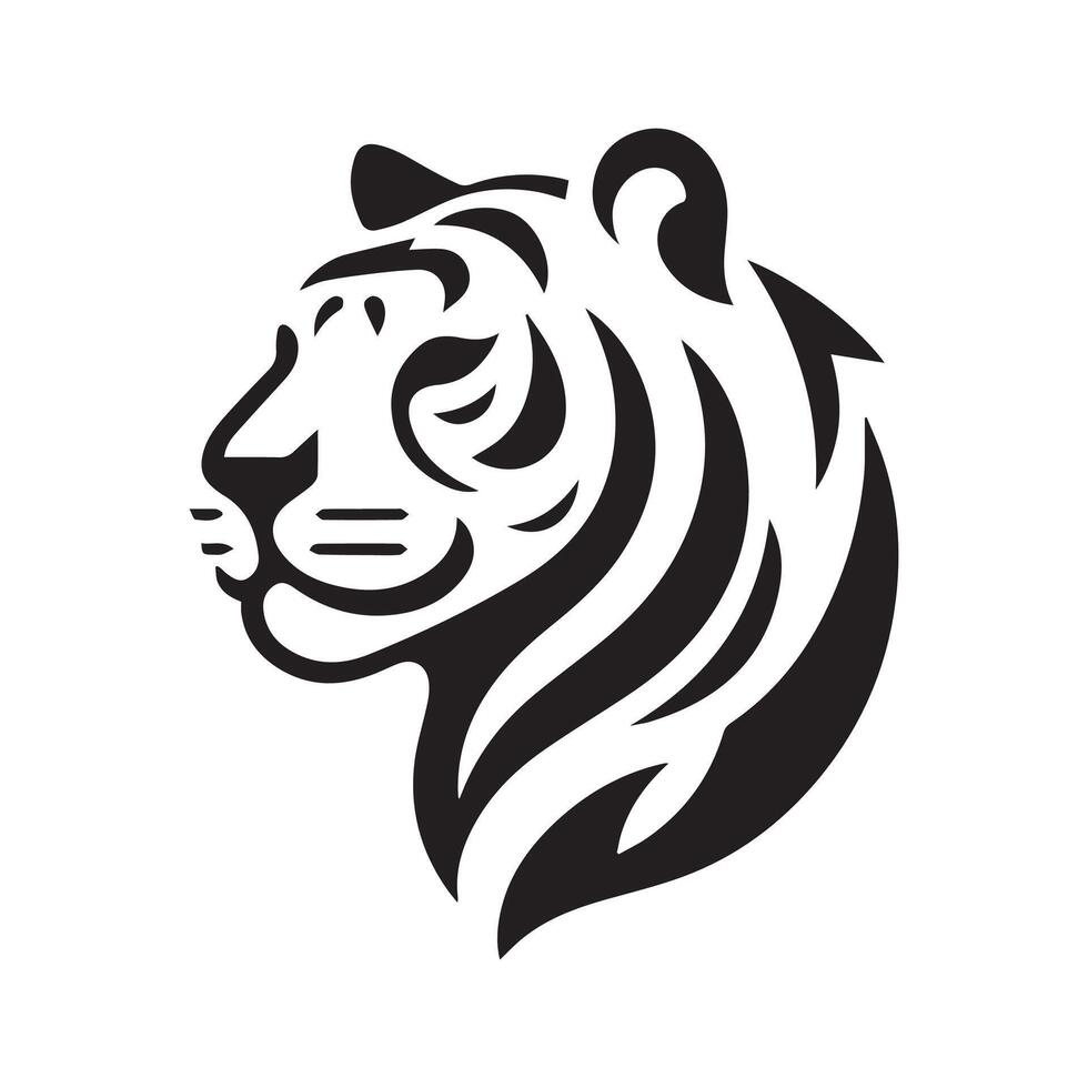 Minimalist tiger logo on a white background vector