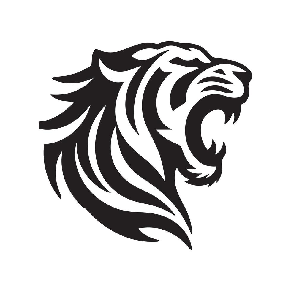 Minimalist tiger logo on a white background vector