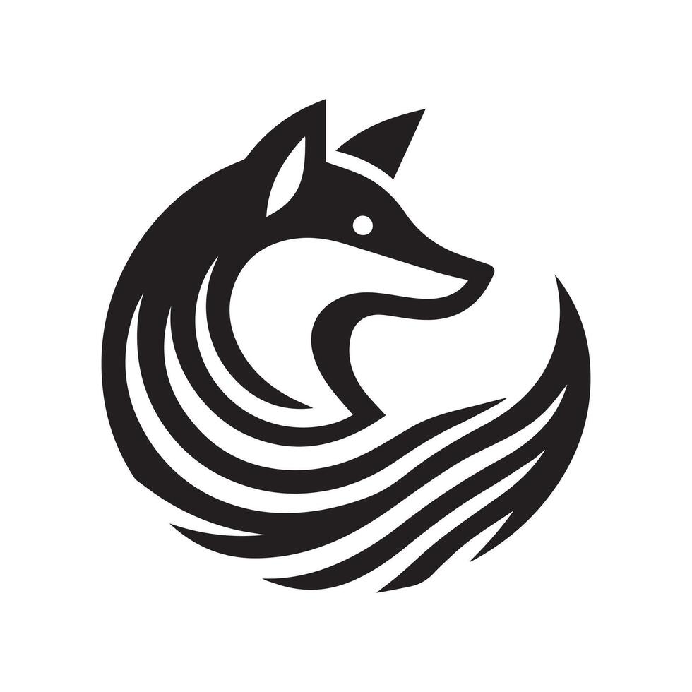 Minimalist fox logo vector