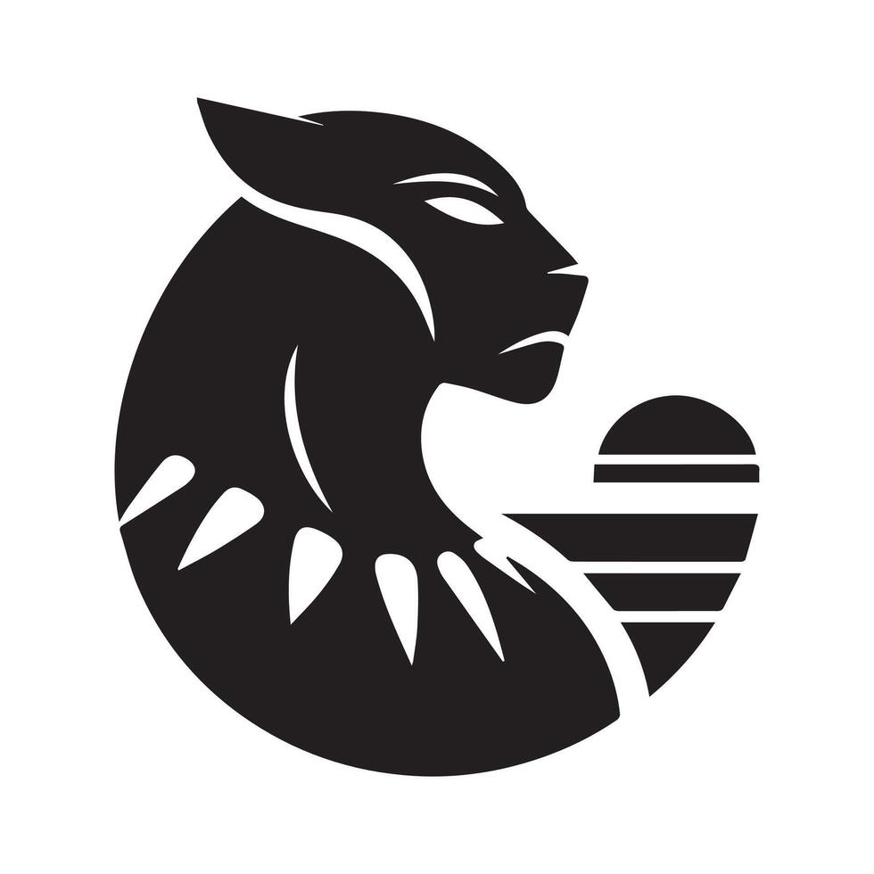 Minimalist black panther logo vector