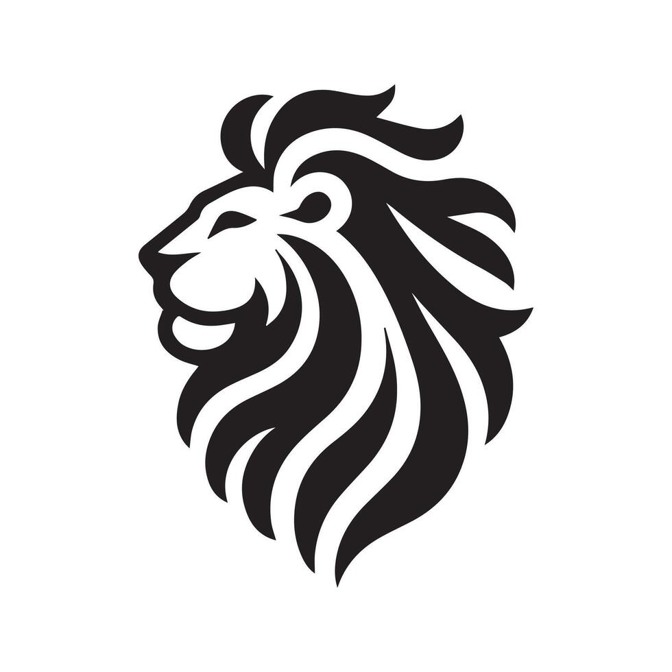 Minimalist lion logo on a white background vector