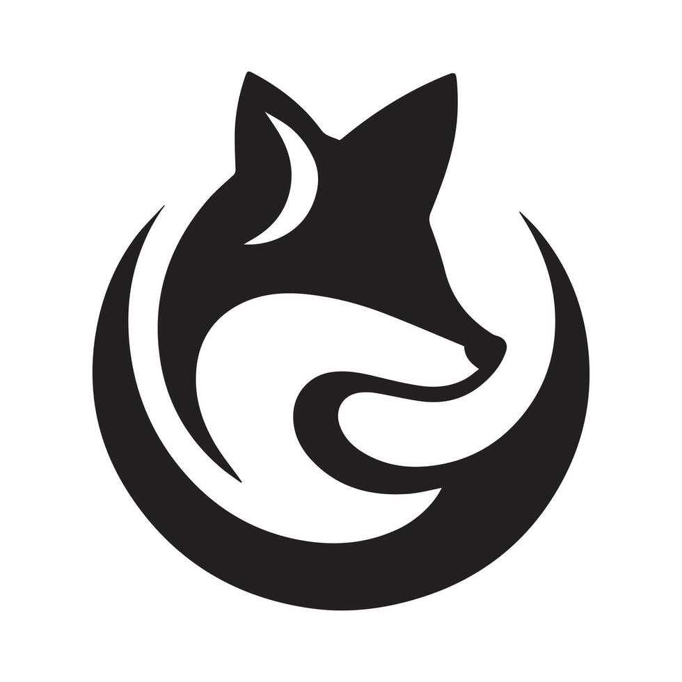 Minimalist fox logo vector