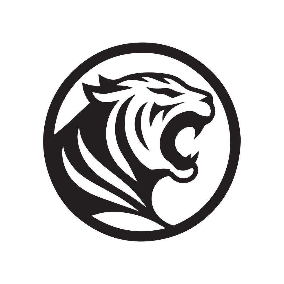 Minimalist tiger logo on a white background vector