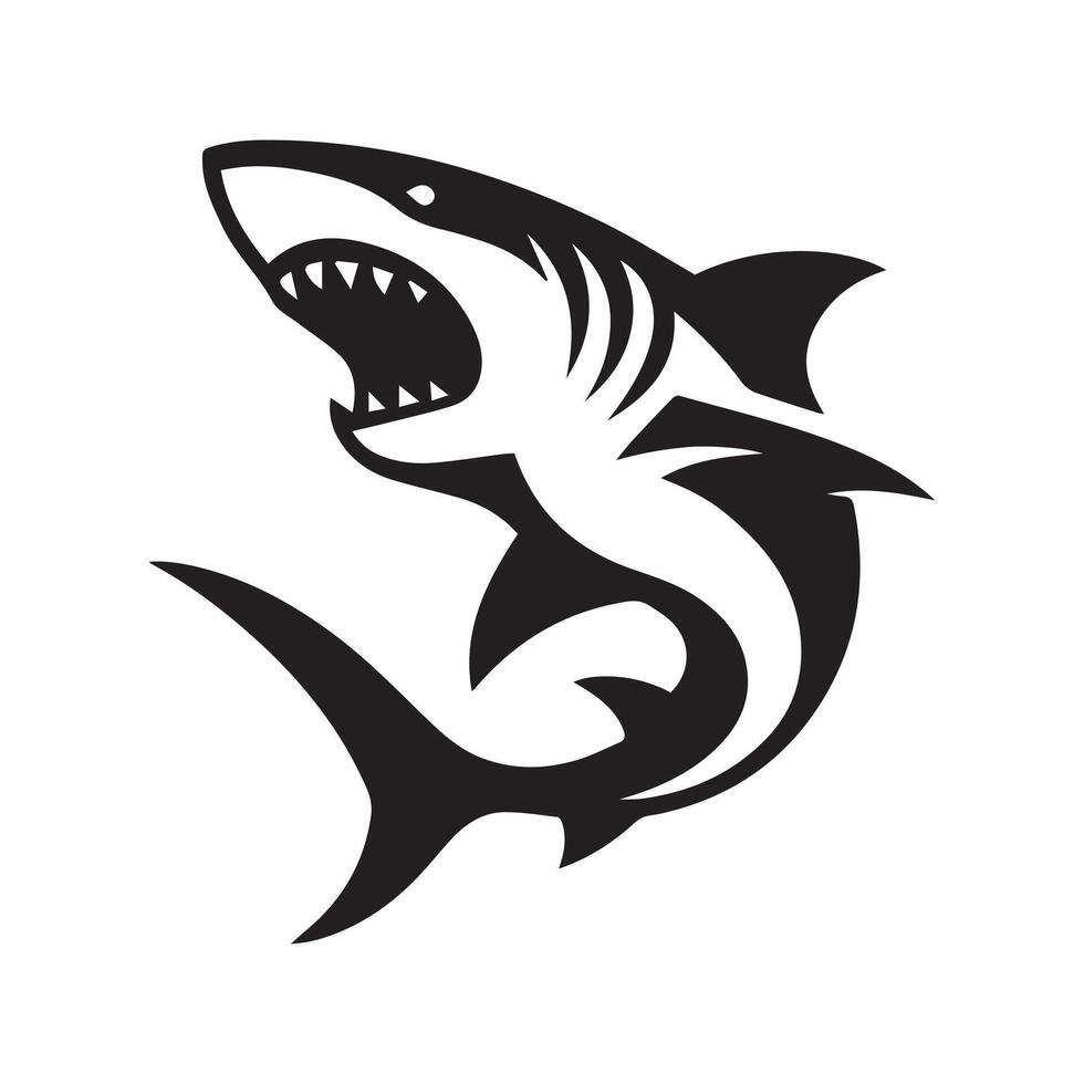 Minimalist shark logo on a white background vector